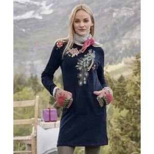 Driftwood Women’s Size Small Sundance Layla Embroidered Peacock Tunic Dress